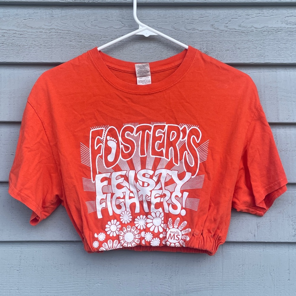 Orange Cropped Graphic Tee